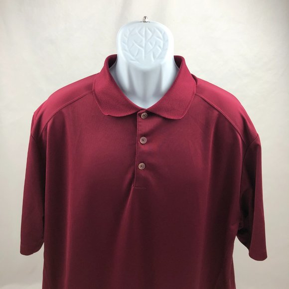 Nike Golf Polo Shirt Mens XXL Maroon Dri Fit Logo Short Sleeve Tour Performance - Picture 2 of 6